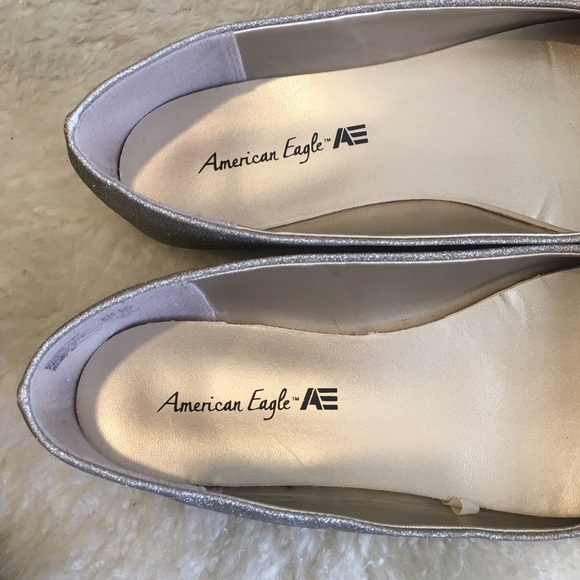 AEO - Glitter Silver Gold Metallic Ballet Flats 8.5 - Picture 10 of 16